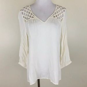 NWT Tinley Road Tunic Blouse with lattice cutout detail